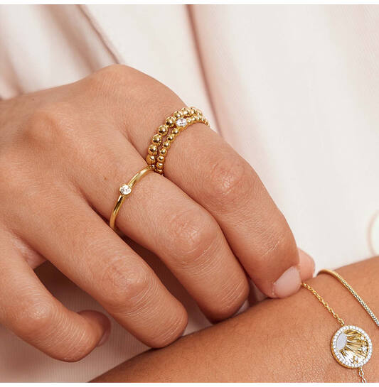  Sunshine Chaser - Zilver / 14kt GP - Zirkonia - 18,5cm